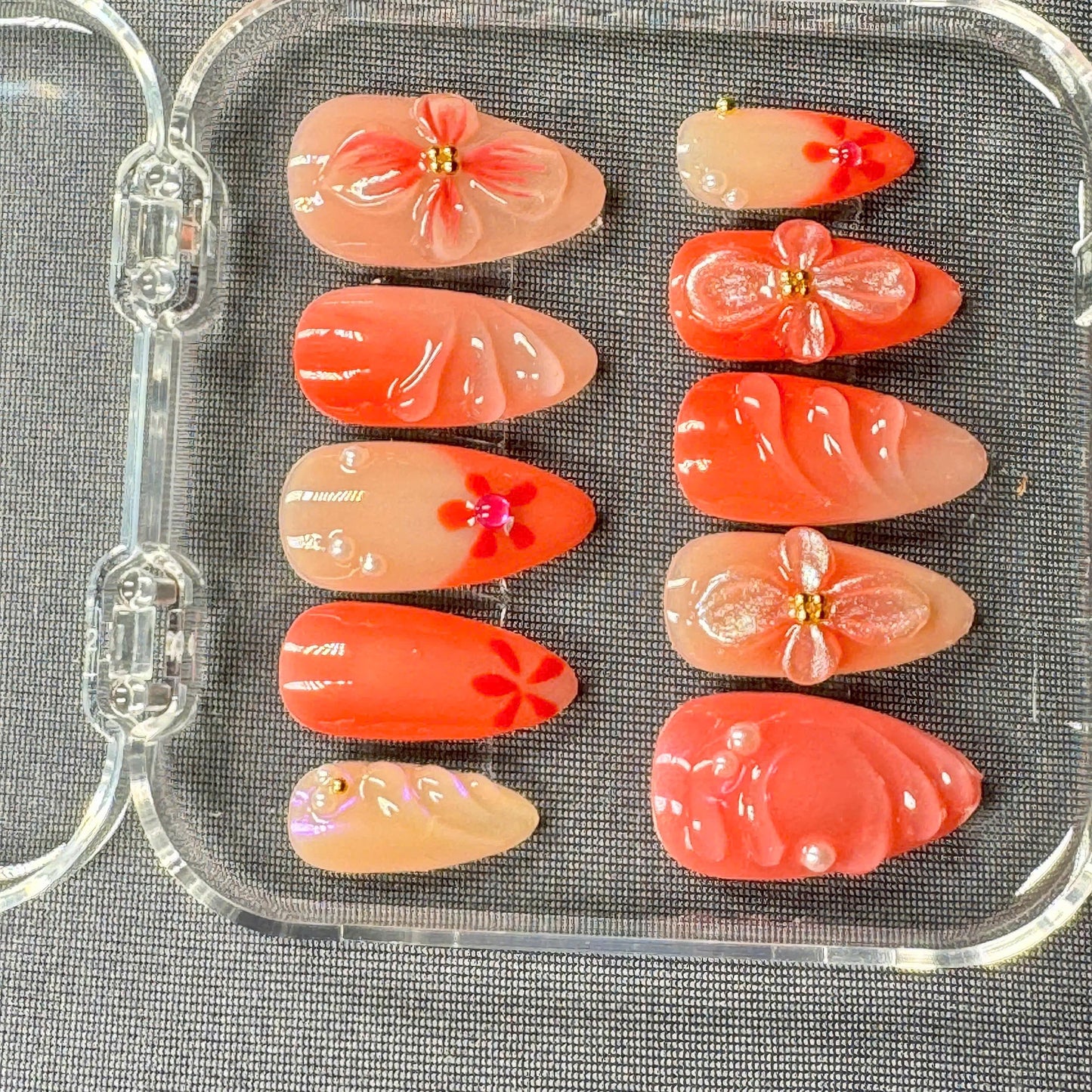 Lavender Floral Press-On Nails β Handcrafted Spring Nail Art Set with 3D Flowers β Cute and Trendy