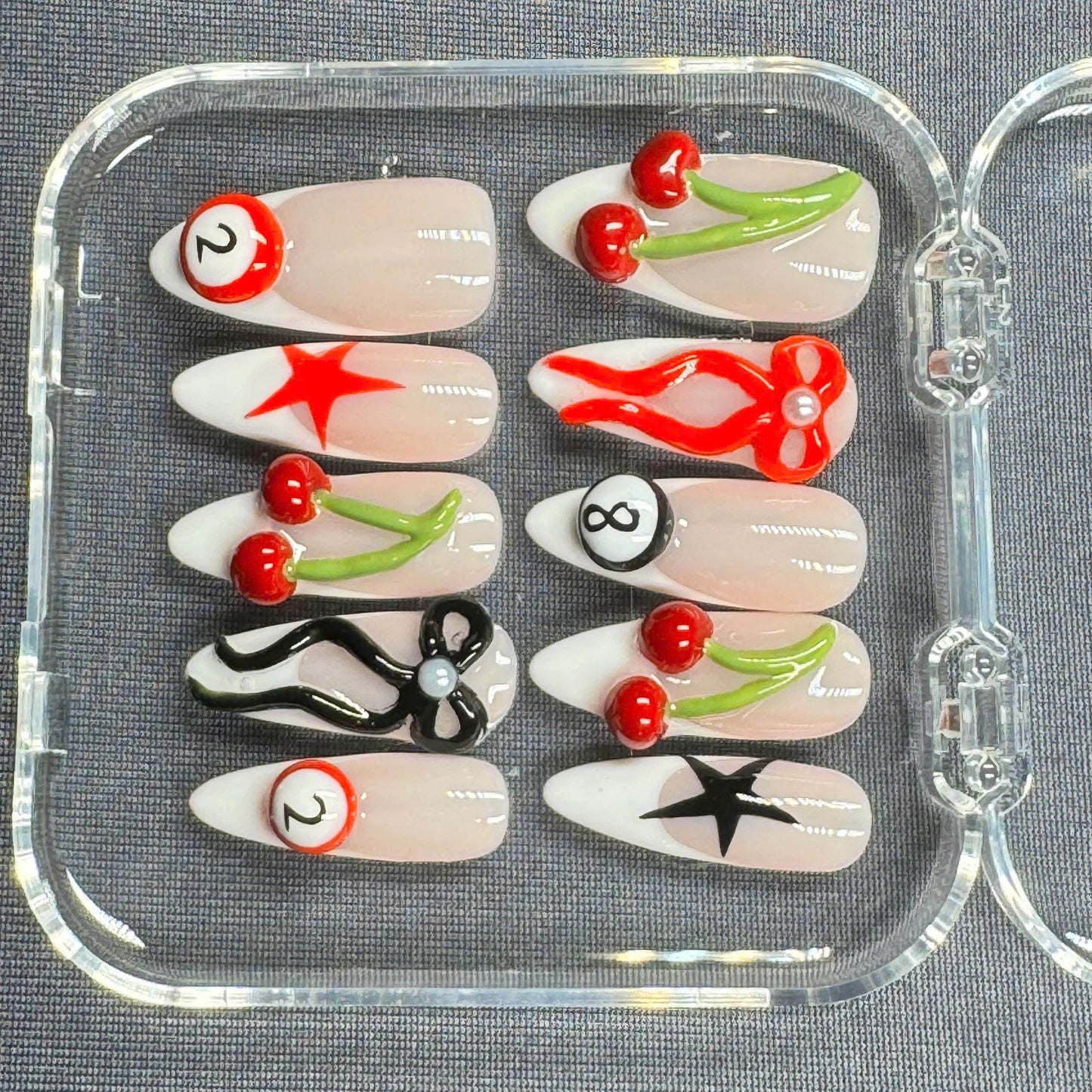 Pastel Rainbow Swirl Press-On Nails – Handmade Colorful Nail Art – Reusable and Long-Lasting, Perfect for Summer!