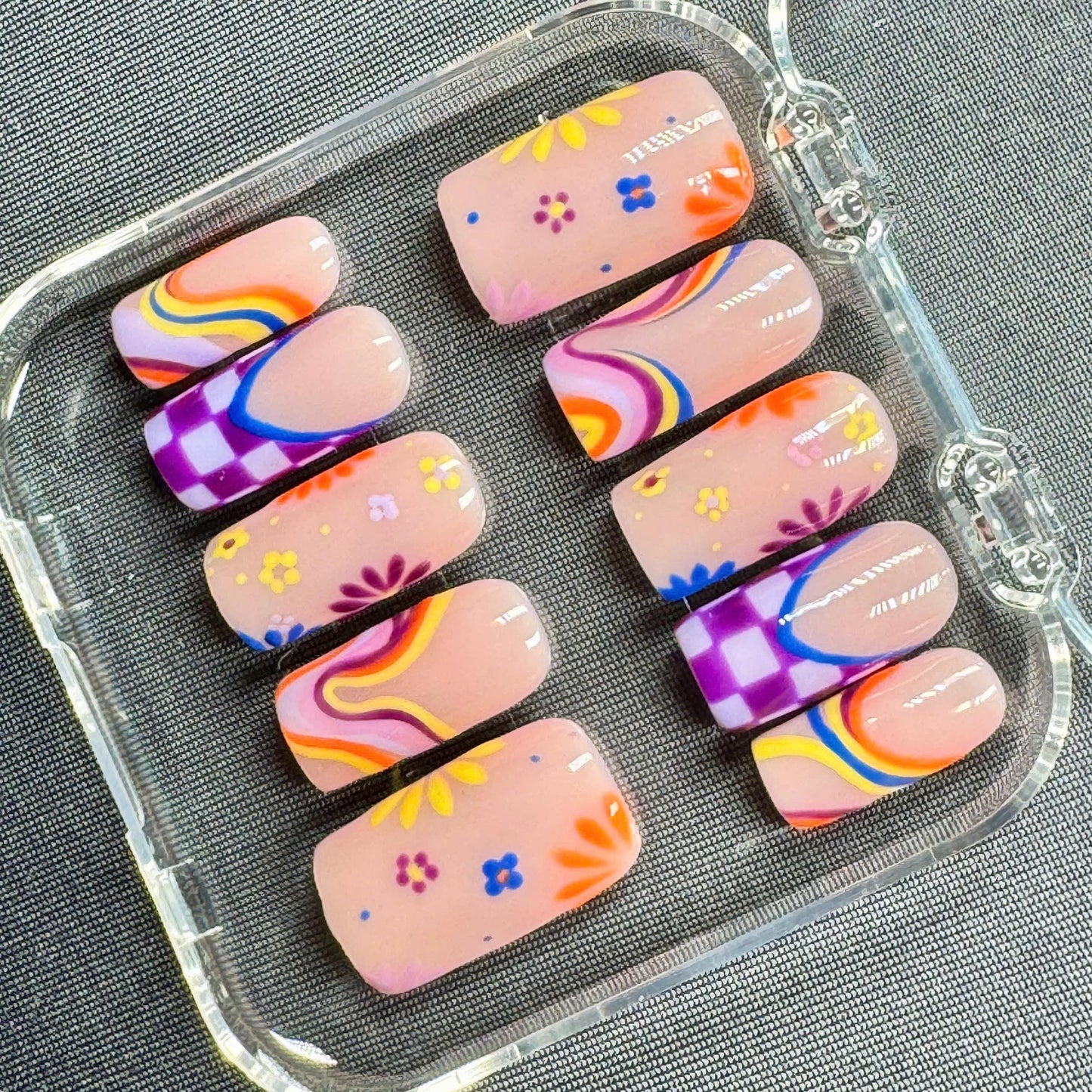 Gorgeous Ombre Press-On Nails – Pink and White French Tip Design – Handmade and Customizable Nail Set