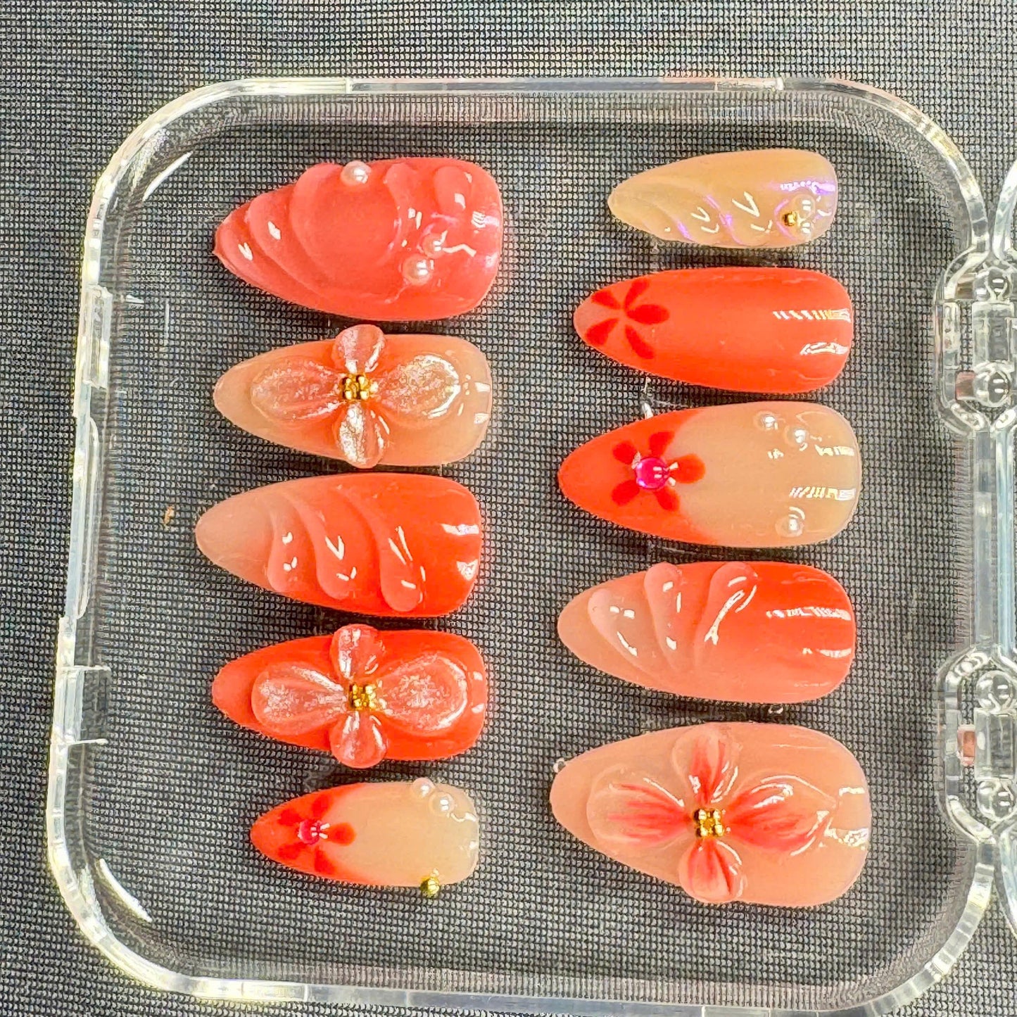 Lavender Floral Press-On Nails – Handcrafted Spring Nail Art Set with 3D Flowers – Cute and Trendy