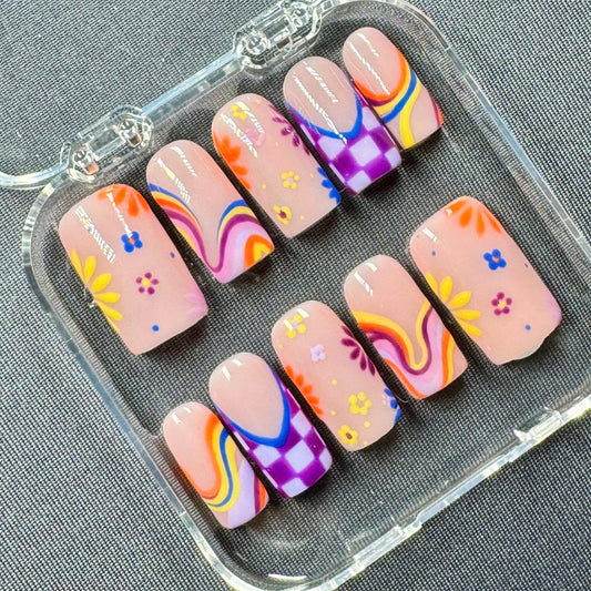 Gorgeous Ombre Press-On Nails – Pink and White French Tip Design – Handmade and Customizable Nail Set
