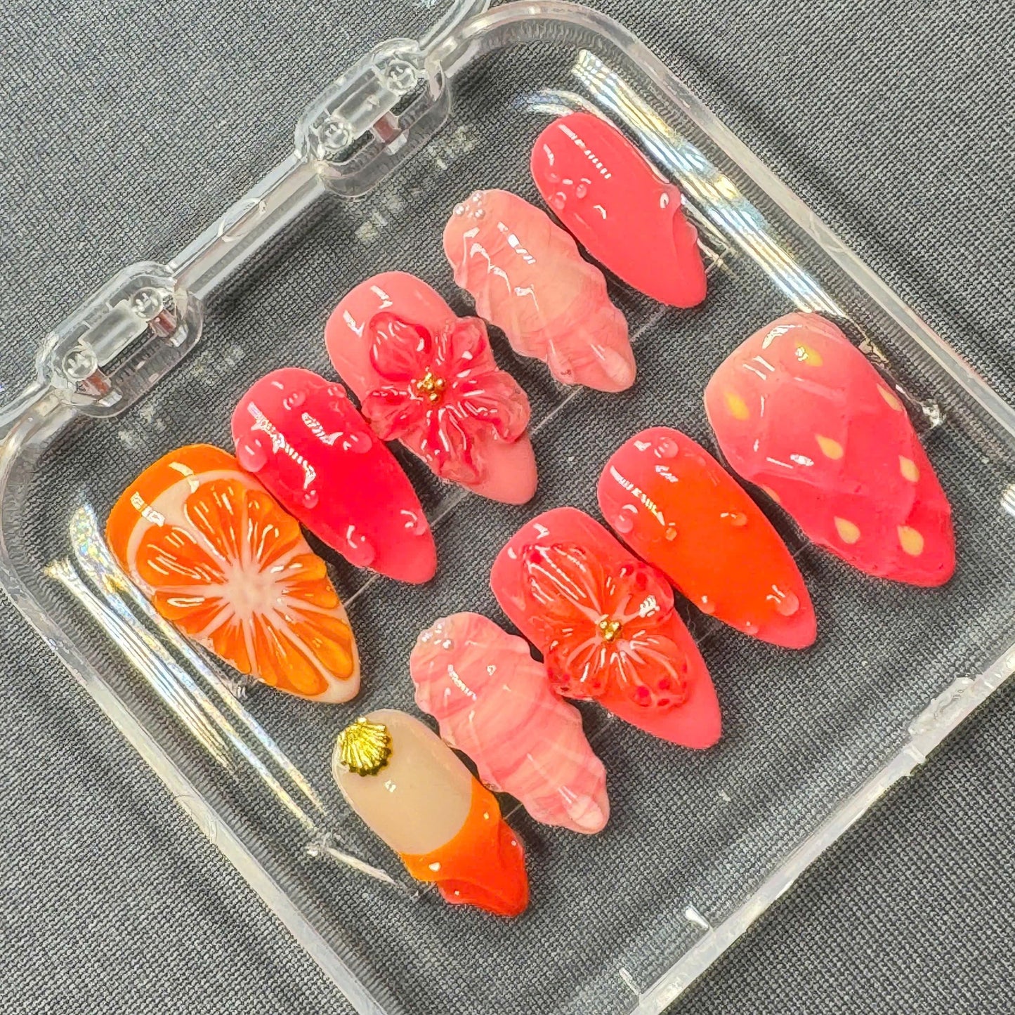 Vintage Boho Floral Press-On Nails – Handmade White and Pastel Art with Matte Finish – Customizable Nail Set